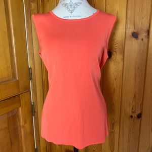 Misook Coral Scoop Neck Top Petite Large